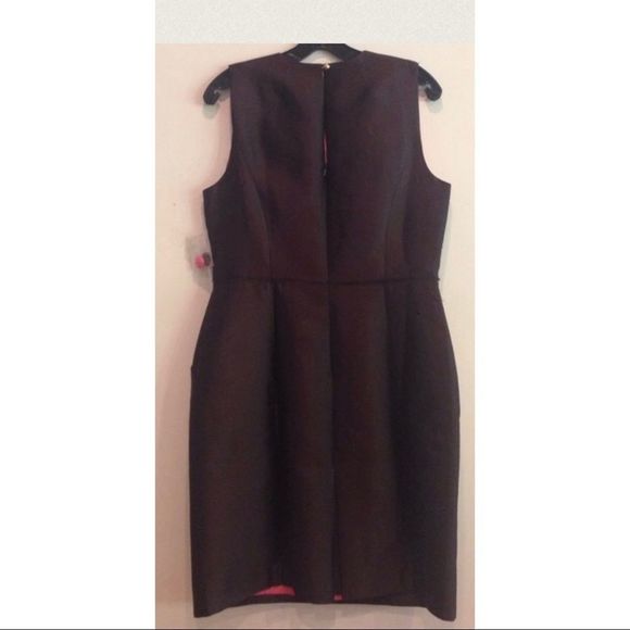 Milly Embellished Collar Brown and Pink Sleeveless Dress. Size 12 NWT - Picture 2 of 8